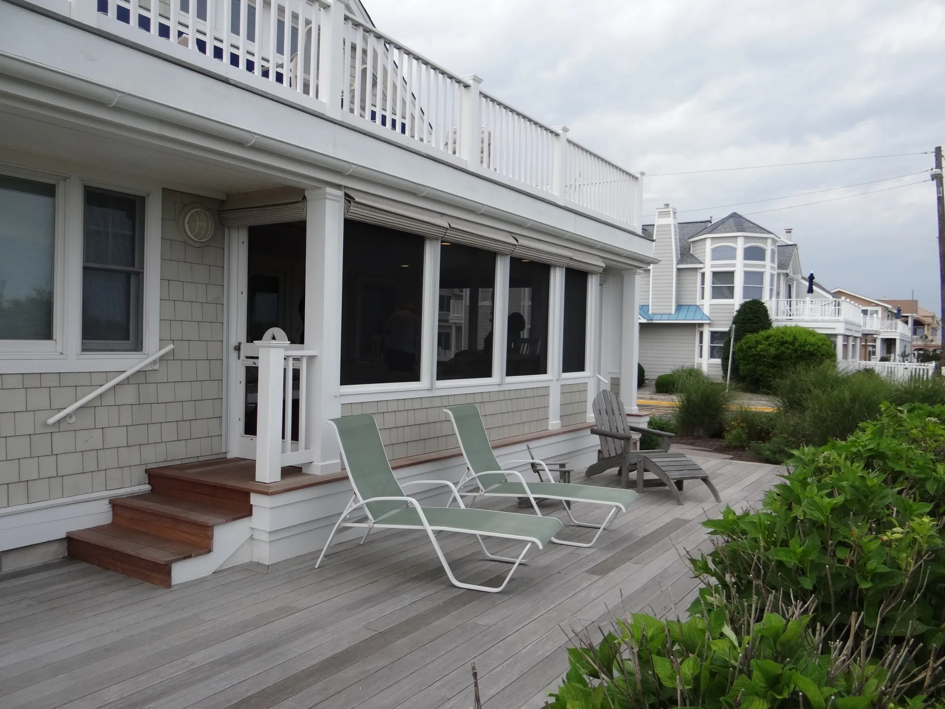 Ocean front home offers multiple gathering areas to relax in